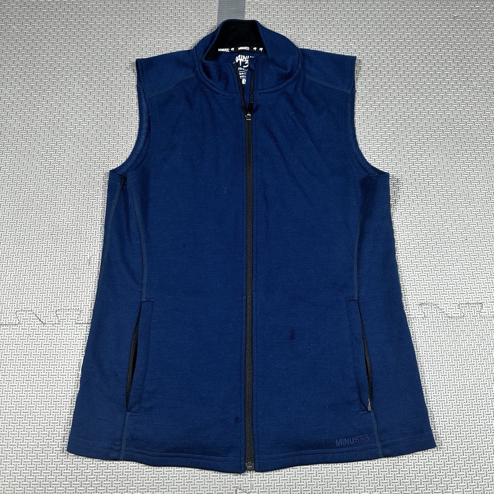 Minus33 Expedition Wool Vest Wilderness Mens L Navy Blue Merino Outdoor Soft